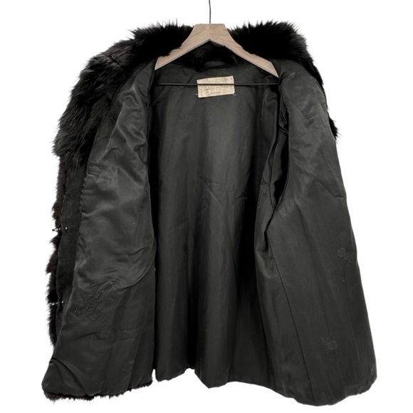 Vintage 1970s Black Mink Coat Real Fur Chanel Style - Picture 3 of 9